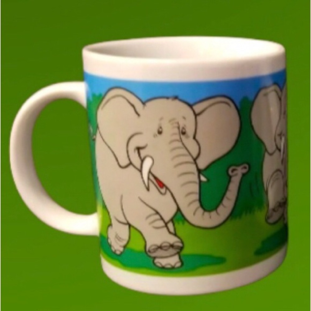 Kmart Vintage Dancing Elephants Coffee Mug